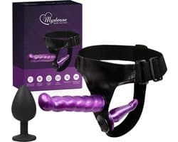 Mystease Strapon Voorbinddildo voor Mannen & Vrouwen - Strap On Voorbind Dildo - Sex Toys Koppels - Pegging Harnas met Buttplugs