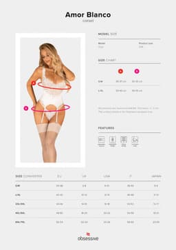 OBSESSIVE CORSETS | Obsessive - Amor Blanco Corset and Thong S/m — thumbnail 5