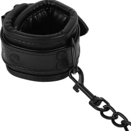 Banoch - enkelboeien van pu leer gevoerd - zwart - bondage — thumbnail 5