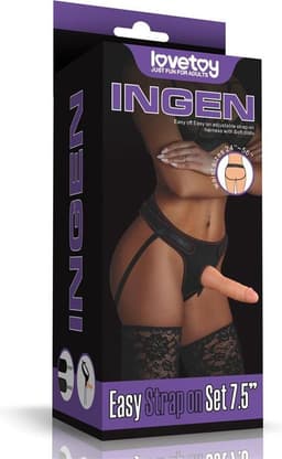 Lovetoy Easy Strap-on Set met dildo van 19 cm - lichte beige — thumbnail 15