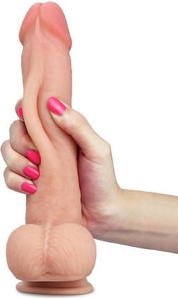 LoveToy - Sliding Skin Dildo 9" / 23 cm (Ø 3.5 CM) - Nude — thumbnail 3