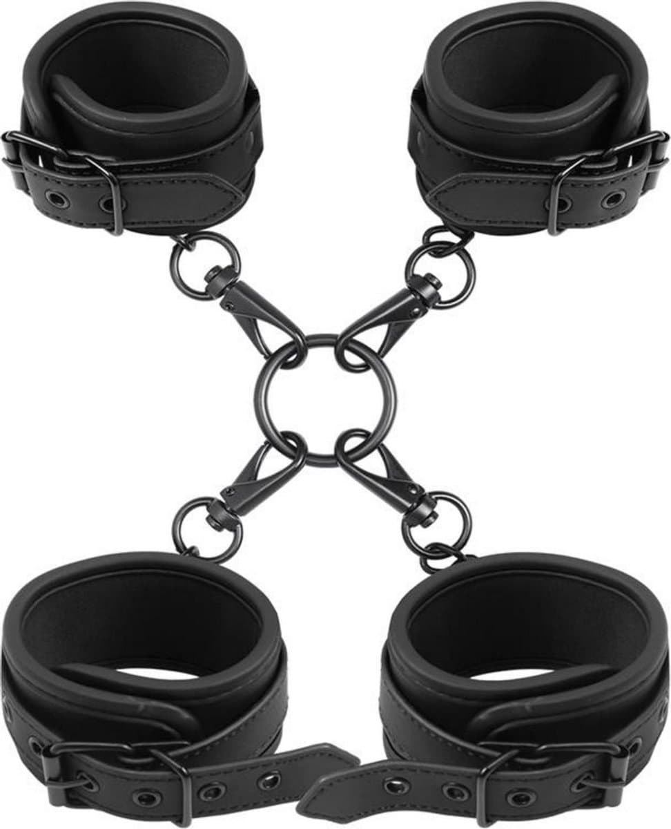 INTOYOU BLACK SHADOW - Wrist And Ankle Cuffs Set Vegan Leather — afbeelding 1