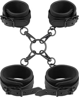 INTOYOU BLACK SHADOW - Wrist And Ankle Cuffs Set Vegan Leather — thumbnail 1