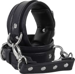 Banoch | handboeien van pu leer | blauw - zwart / zilver | bondage — thumbnail 9