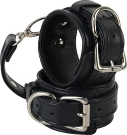Banoch | handboeien van pu leer | blauw - zwart / zilver | bondage — thumbnail 2