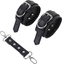 Banoch | handboeien van pu leer | blauw - zwart / zilver | bondage — thumbnail 16