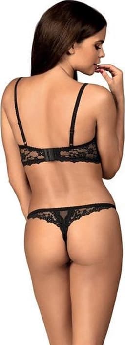 Obsessive Letica Open Bh en string 2 st. Set - Erotische Lingerieset - Maat S/M - Zwart — thumbnail 3