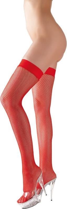 Cottelli Collection – Sexy Kousen met Visnet Motief voor Vurige Passie – Maat S - Rood — thumbnail 4