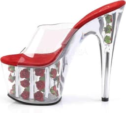 Pleaser - ADORE-701FL Muiltjes - Paaldans schoenen - 42 Shoes - Rood/Transparant — thumbnail 3