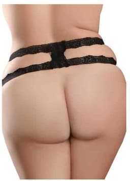 Pipedream - Crotchless Secret Gem +Size XL-XXL - Anal Toys Buttplugs Zwart - S-L - Erotisch slipje - Hook up pantie - Pipedream - Slipje met plug — thumbnail 3