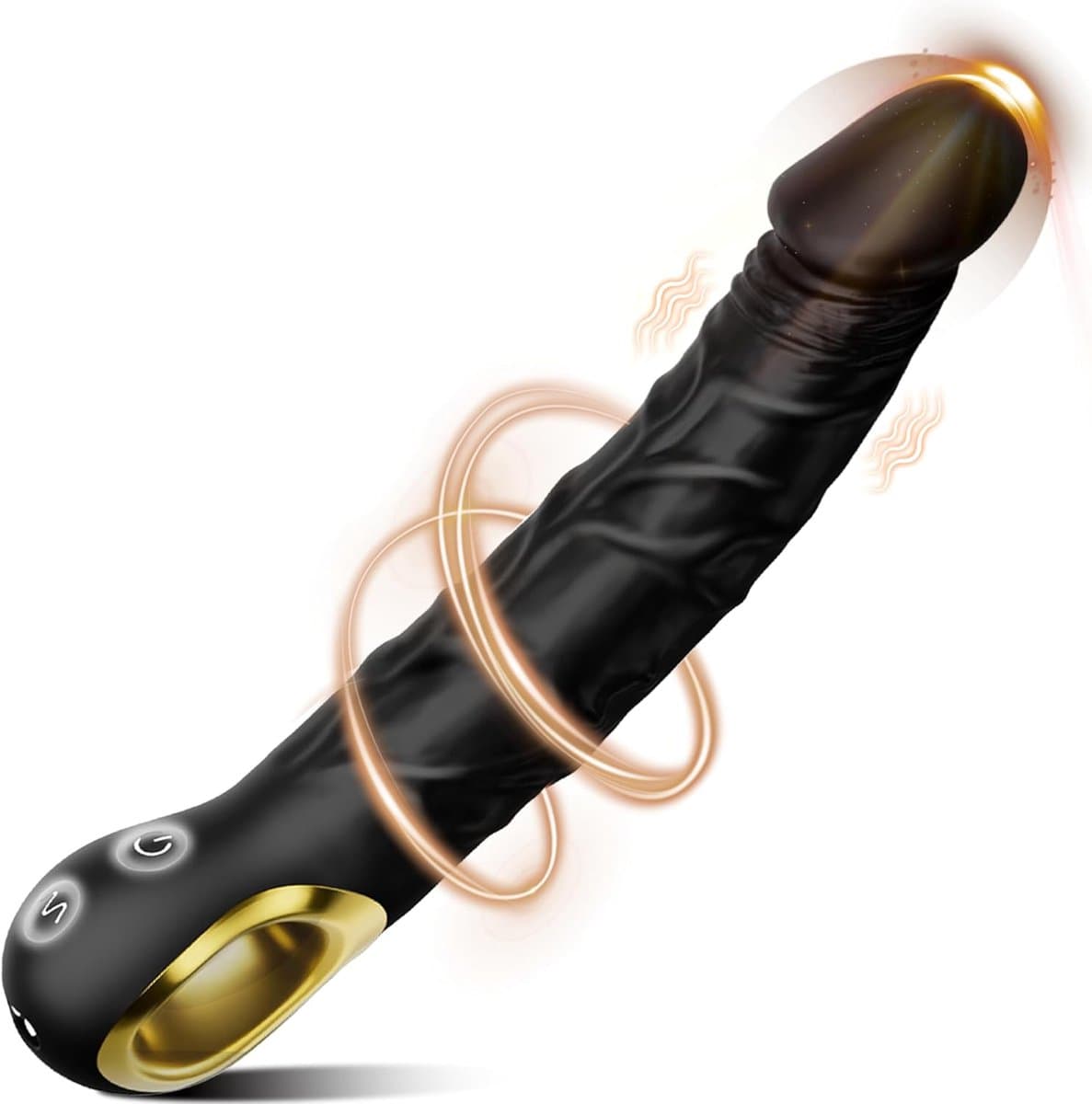 DOWO® - Luxe Realistische Vibrator - 10 Standen - Vibrators voor vrouwen - Waterproof & USB Oplaadbaar - Siliconen Dildo voor Vrouwen & Mannen - vibrator - Sex toys - Zwart - L(22cm) — afbeelding 1