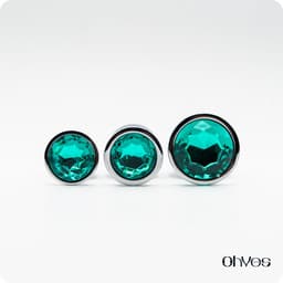 Metalen Buttplugs voor mannen en vrouwen - Buttplug Set 3-Delig - Anal & Butt Plug - Groen — thumbnail 2