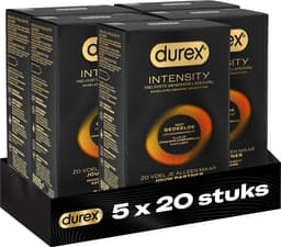 Durex Intensity Condooms - Nieuwste generatie ultradunne, latexvrije condooms voor mannen – Gedeelde lichaamswarmte - 5 x 20 stuks - Voordeelverpakking — thumbnail 1