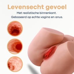 Sensa Levensechte Masturbator - 7.5 kg - Nep Kont - Realistisch gevoel - Sex Toys voor Mannen - Masturbator voor Mannen - Siliconen Kunstvagina en Anus - Seksspeeltjes - Nep Kut - Pocket Pussy — thumbnail 2