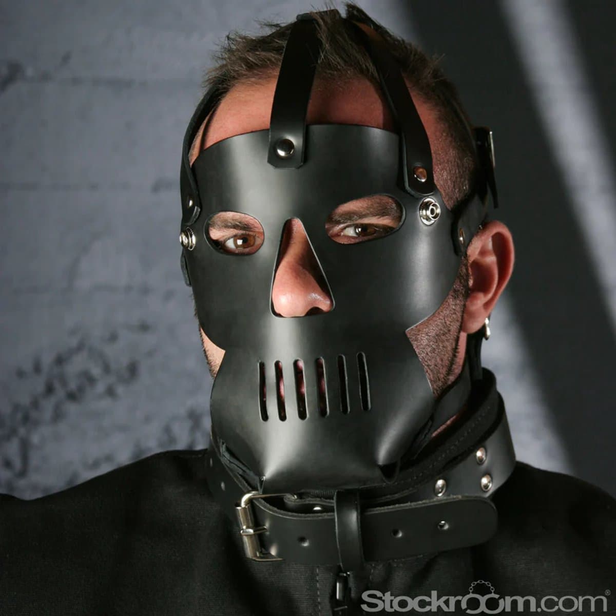 Laced Up Boutique - Skull Masker - Silence of the Lambs Masker - PU Leer - Zwart — afbeelding 1