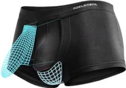 Ademende anti-zweet boxershort - Heren ondergoed plus size - Opening tussen penis en balzak - Hygiënisch - Zwart — thumbnail 1