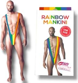 Mankini Regenboog – One Size | Hilarisch & Sexy Kostuum PRIDE — thumbnail 1