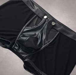 LekkerStout 2-Pack Heren Boxershorts met Open Kruis - Zwart/Rood - Laklook en Mesh - Maat L | LS266 — thumbnail 3