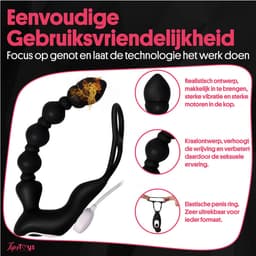 TipsToys® Prostaat Vibrator - met Afstandsbediening - Cockring & Penis Ring - Verwarmende Buttplug & Prostate Massager - 10 Stille Standen - Sex Toys voor Mannen, Koppels & Beginners - P Spot Stimulator - Vibrerende Dildo Anaal - Zwart — thumbnail 3