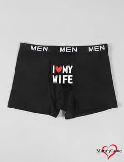 I Love My Wife heren boxers - Maat 2XL - zwarte strakke boxershorts mannen - boxer onderbroeken ondergoed underwear boxershort erotiek mannen — thumbnail 2