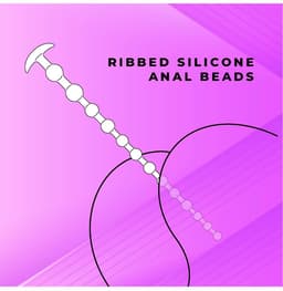 NMC 19 inch geribbeld siliconen anale kralen - Zwart - 48.3 cm — thumbnail 3
