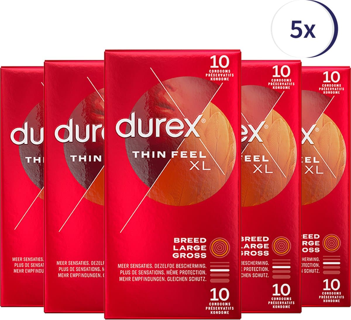 Durex Condooms Thin Feel XL 10st x 5 — afbeelding 1
