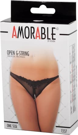 Amorable - Transparante String Met Open Kruis Kant Accent en Pareltjes — thumbnail 2
