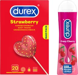 Durex - Glijmiddel Crazy Cherry waterbasis 100ML - Condooms Sexy Strawberry 20st — thumbnail 1