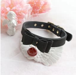 *** Bibbi`s Choker met Belletje - Bondage Ketting - Rollespel - Kinky Bdsm - Halsband - van Heble® *** — thumbnail 1