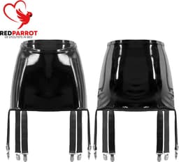Mini Rok Met Jarretels - PU Leder - Zwart — thumbnail 2
