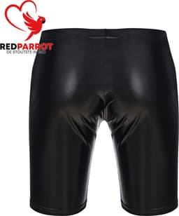 Short Met Penis Slurf - Zwart - Latex Wetlook - Boxer - BDSM — thumbnail 2