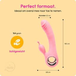 Vibely - Tarzan Vibrator - Erotiek- Oplaadbare Luxe Magic Wand Rabbit Vibrator - Vibrators voor vrouwen - Sex Toys voor vrouwen -10 standen - Fluisterstil - Pink — thumbnail 3