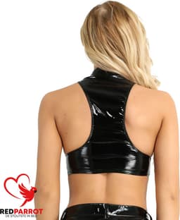 Topje Met Rits - Latex Wetlook - Zwart - Erotisch - BDSM — thumbnail 5