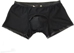 Boxer-Heren-Sexy-mannen-Lederlook-Latex-Openkruis-Lapje-Goedkoop-Erotisch — thumbnail 2