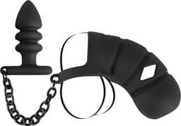 Black Velvets - Peniskooi met butt plug — thumbnail 2