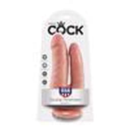 Pipedream King Cock Dubbele Dildo Double Penetrator met Zuignap - 22cm - beige — thumbnail 7