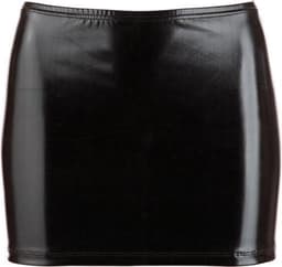 Cottelli Collection – Korte Strakke Wetlook Rok voor een  Verleidelijke Achter Aanblik – Maat S – Zwart — thumbnail 1