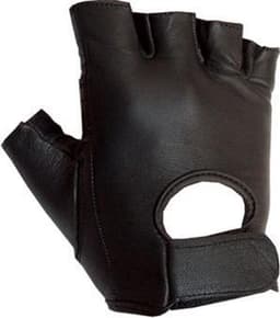 Mister B - Leren Handschoenen zonder Vingers - Zwart M — thumbnail 3