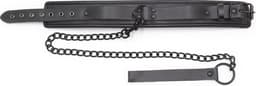 Banoch - halsband van pu leer gevoerd - zwarte collar bdsm — thumbnail 5
