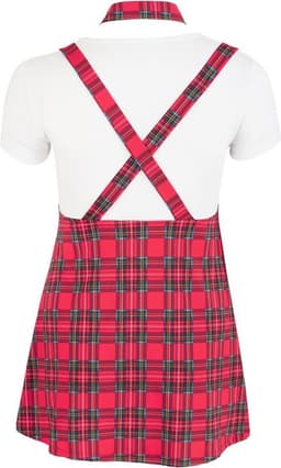 Cottelli Plus Size –  Schoolmeisje Outfit met Stropdas voor Sexy Rollenspel – Maat L – Rood — thumbnail 4