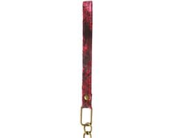Luxe Rode Bondage Halsband met Gouden Ketting – Verstelbare Kraag met Oosters Motief voor BDSM Rollenspel — thumbnail 5
