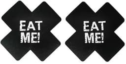 CHPN - Tepelcovers - Tepelsticker - Eat me sticker voor op tepels - Zwart - Grappige tepel sticker - Tepels afplakken - Festival - Feest - Sexy - 1 paar — thumbnail 3