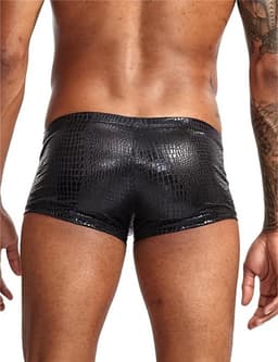 Zwarte Heren Boxershort met Slangenprint – Sexy Stretch Boxer met Korte Pijpen - Maat M — thumbnail 6