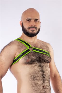 Mister b neoprene triangle harness black neon green — thumbnail 3