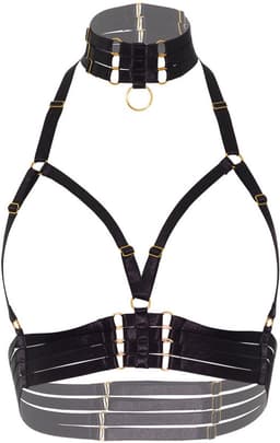 Kinky Diva Harnassen - Open Cup Bra Plus O-Ring Collar — thumbnail 1
