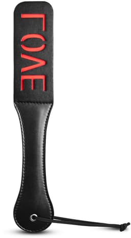 BDSM Paddle LOVE – Zwart/Rood – PU Leer – Spanking Speeltje voor Koppels & Roleplay — thumbnail 1