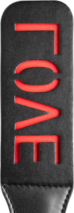 BDSM Paddle LOVE – Zwart/Rood – PU Leer – Spanking Speeltje voor Koppels & Roleplay — thumbnail 3