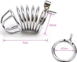 Quick Relief - Pro Lock™ Kuisheidskooi - Metaal - Kuisheidskooi voor Mannen - Chastity cage - Staal Deluxe - Sissy - Cock Cage - Zilver — thumbnail 6