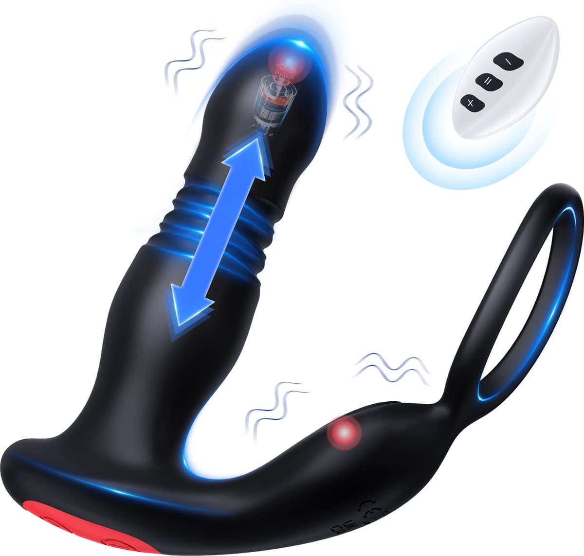 IntiMate® Palos - Prostaat Vibrator met Afstandsbediening - Luxe Prostaatstimulator met Cockring - 7 standen - Ballenstimulator - Volledig universeel Oplaadbaar - Stotende Buttplug - Seksspeeltjes voor Mannen en Vrouwen — afbeelding 1