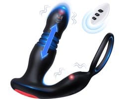 IntiMate® Palos - Prostaat Vibrator met Afstandsbediening - Luxe Prostaatstimulator met Cockring - 7 standen - Ballenstimulator - Volledig universeel Oplaadbaar - Stotende Buttplug - Seksspeeltjes voor Mannen en Vrouwen